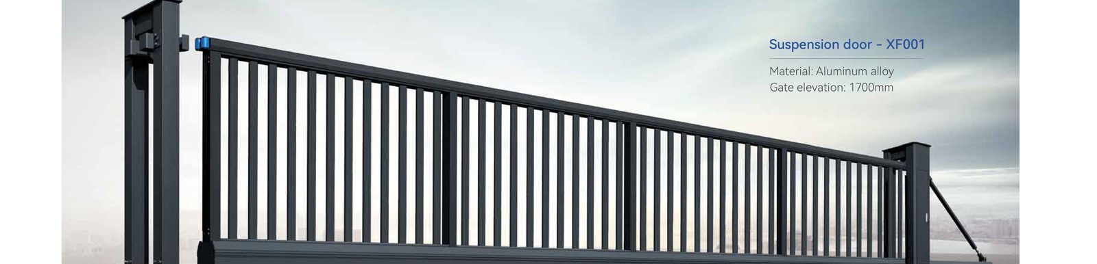 Industrial suspended aluminum gate XF001, 1700mm height