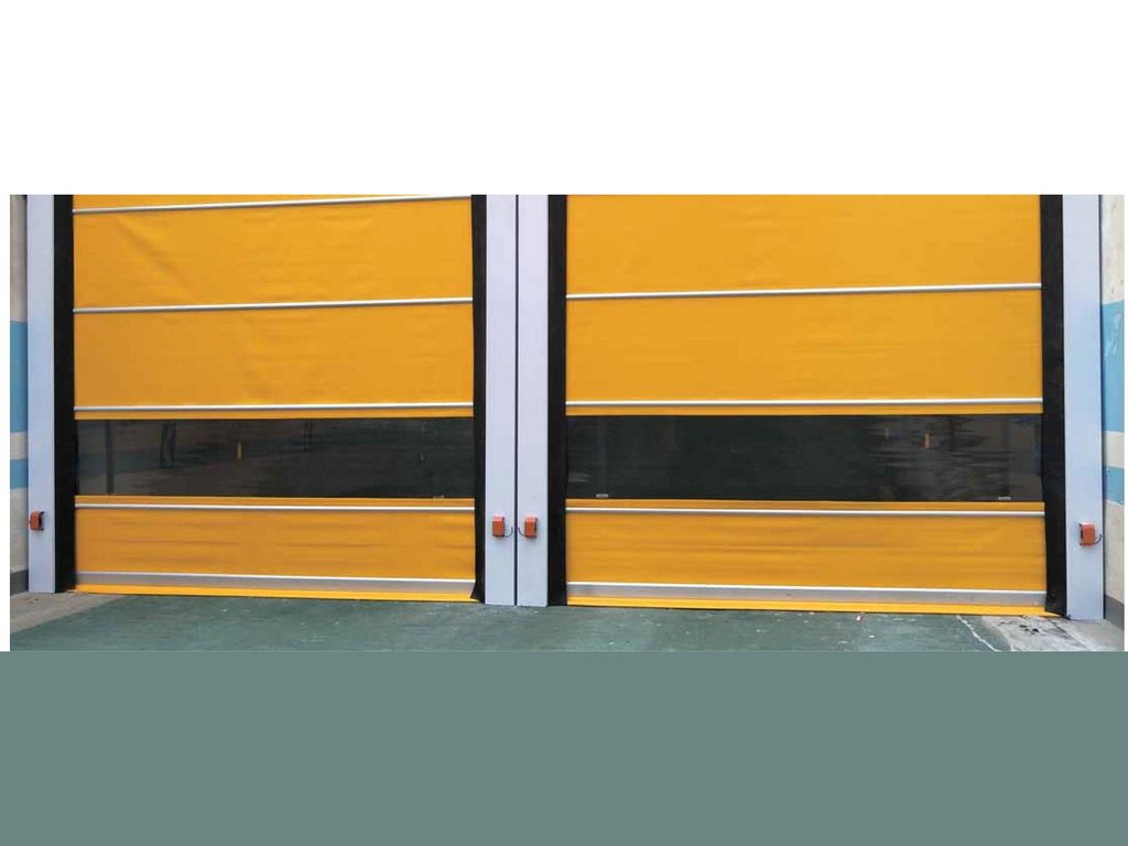 Yellow PVC high-speed door for industrial openings