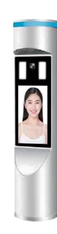 Face recognition terminal with camera and display screen